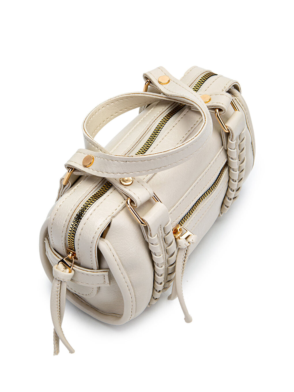 Ekru Örgü Ve Sarkıt Detaylı Jimmy Kadın Çapraz Çanta Krem-2