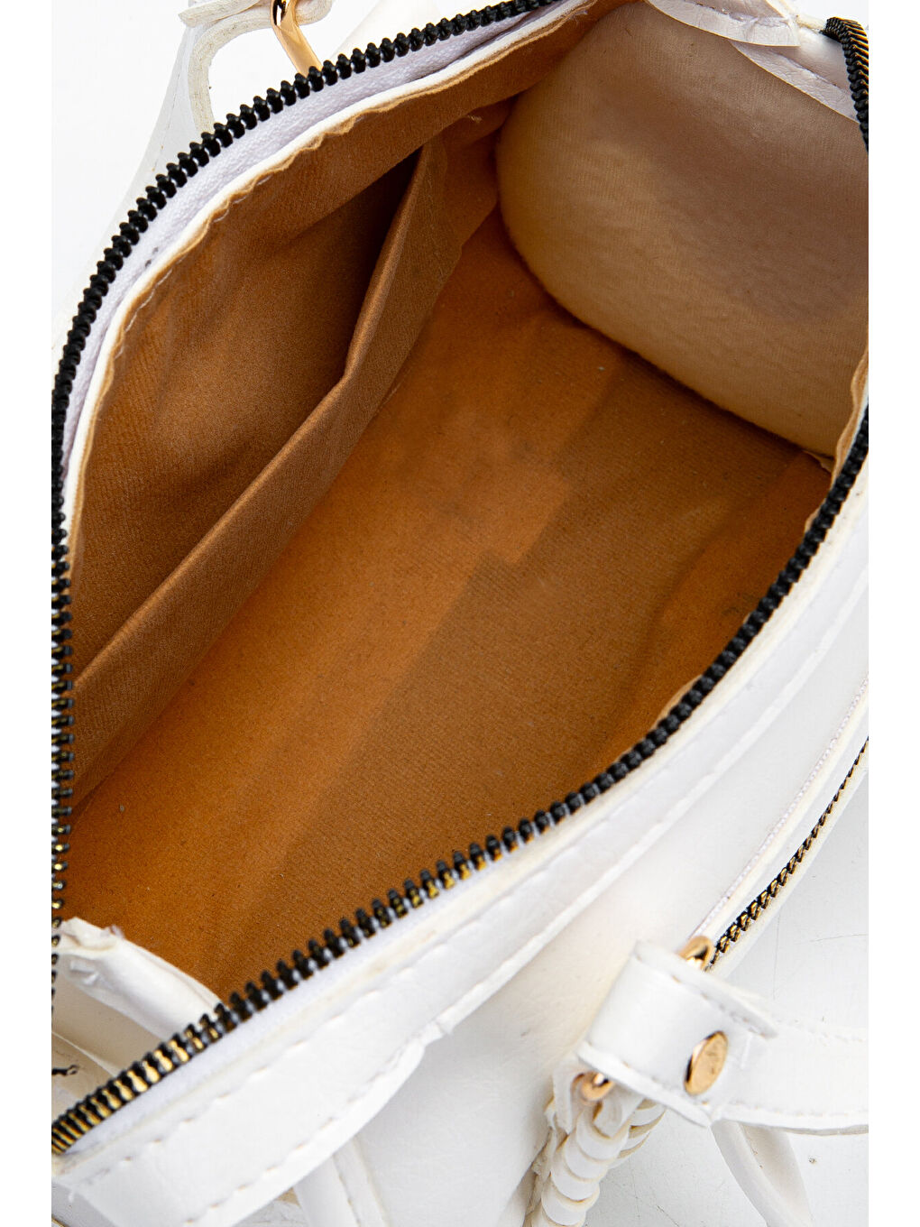 Örgü Ve Sarkıt Detaylı Jimmy Kadın Çapraz Çanta Beyaz-6