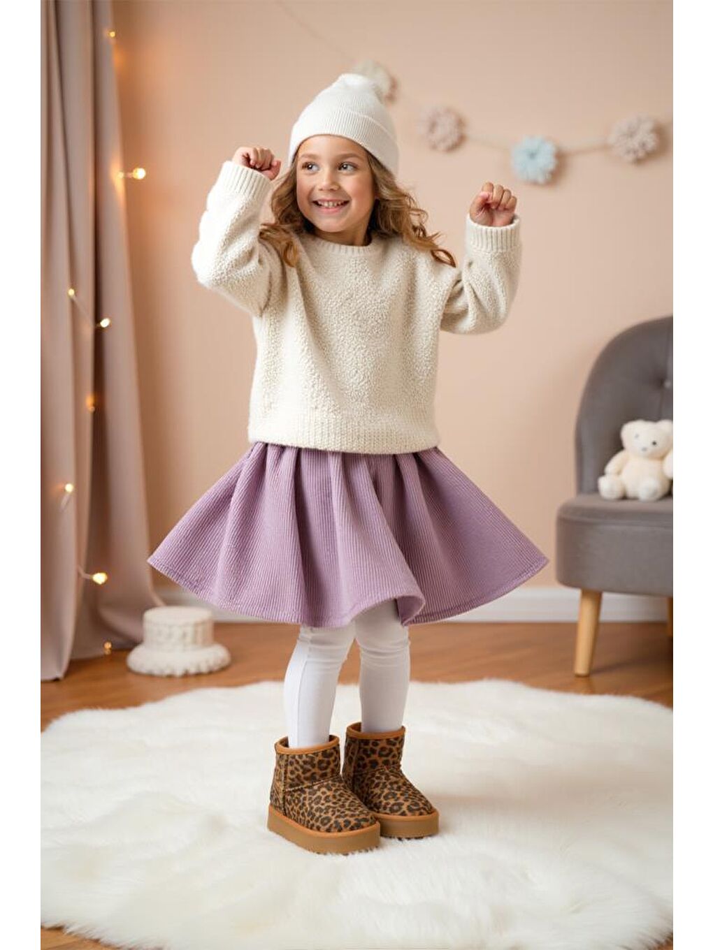 Kahverengi Snie C. Günlük Kız Çocuk Kürklü Bot Günlük Ayakkabı Sneaker 2025-3