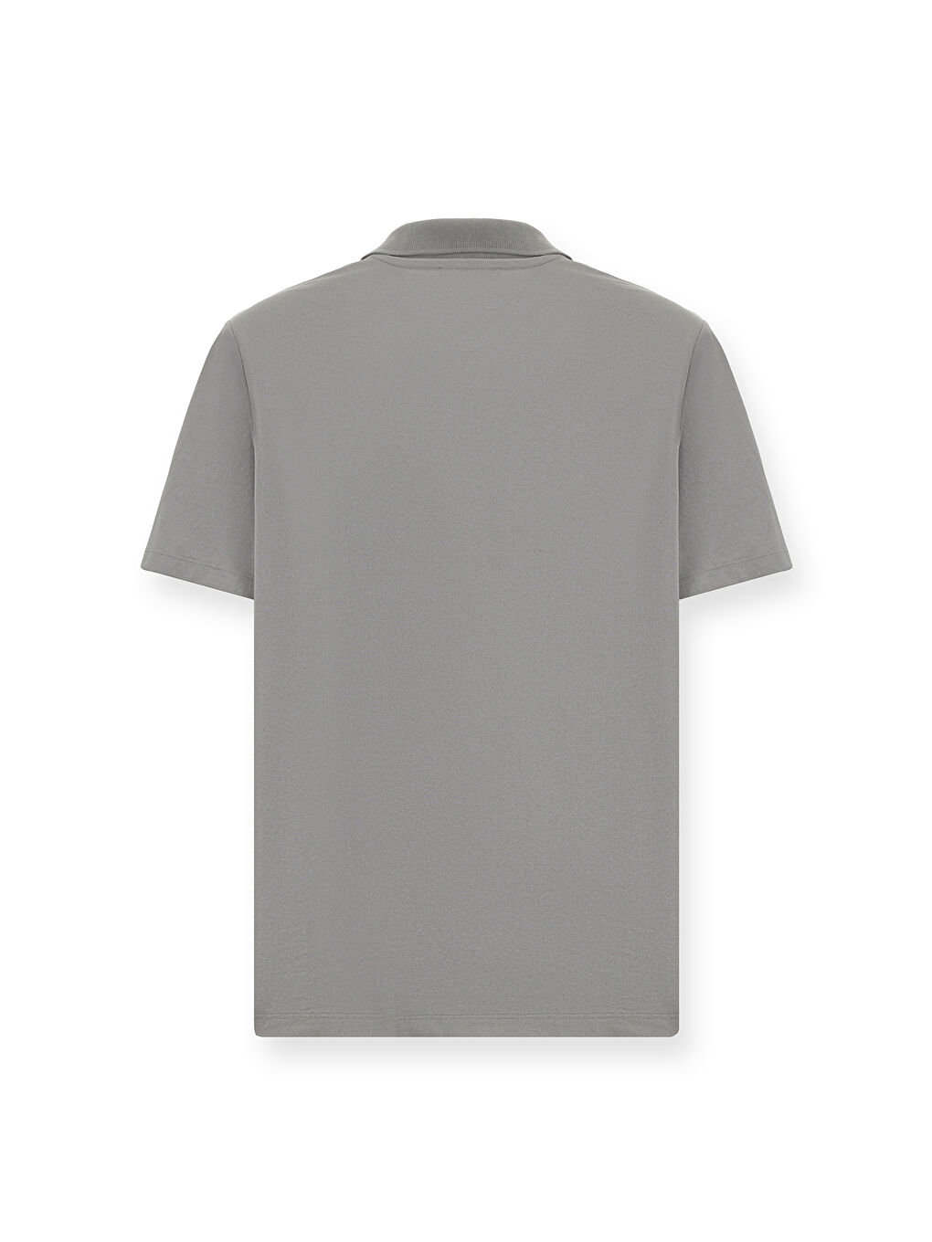 Gri Regular Fit Pamuklu Nakışlı Cepli Polo Yaka Tişört-1