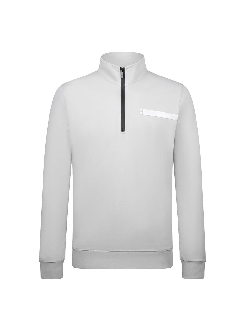 Gri Regular Fit Fermuarlı Yarım Balıkçı Yaka Pamuklu Sweatshirt