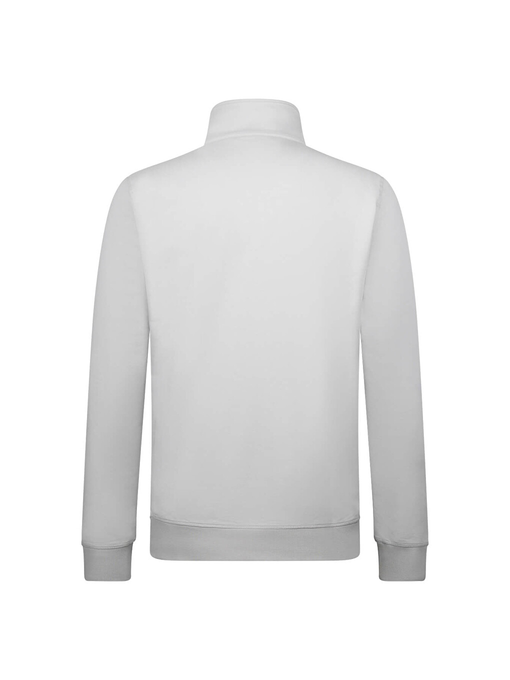Gri Regular Fit Fermuarlı Yarım Balıkçı Yaka Pamuklu Sweatshirt-1
