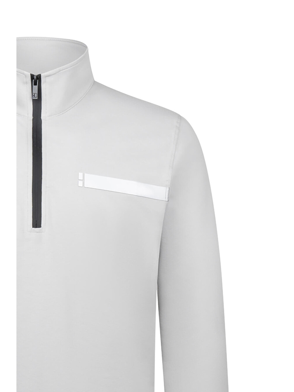Gri Regular Fit Fermuarlı Yarım Balıkçı Yaka Pamuklu Sweatshirt-2