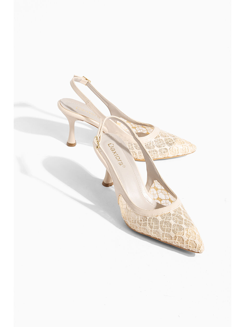 Bej D0144 Günlük Ortopedik Kadın Klasik Topuklu Ayakkabı-1