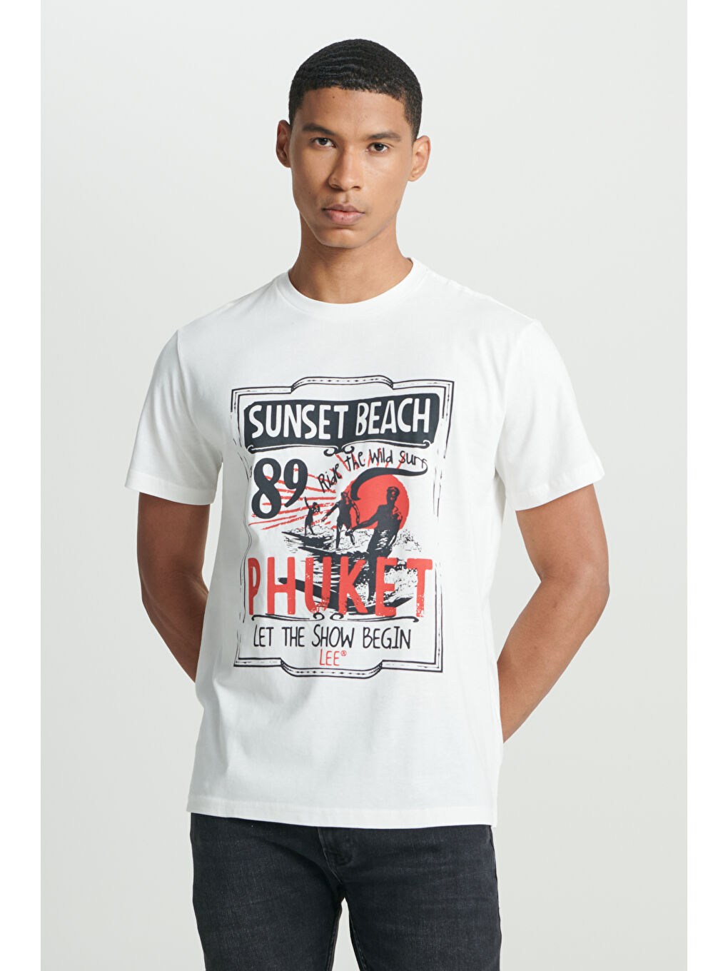 Beyaz Regular Fit Normal Kesim %100 Pamuk Bisiklet Yaka Tişört-1