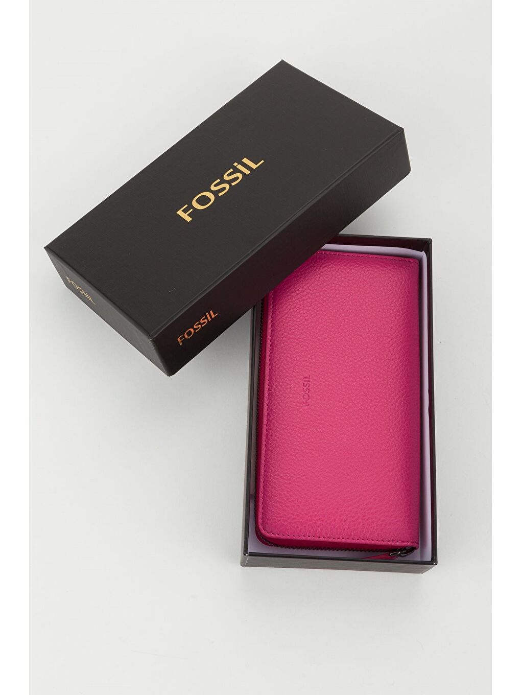 Fuşya Kutulu Hakiki Deri Su Yeşili Fermuarlı Büyük Boy Kadın El Portföyü Kartlık Cüzdan-7