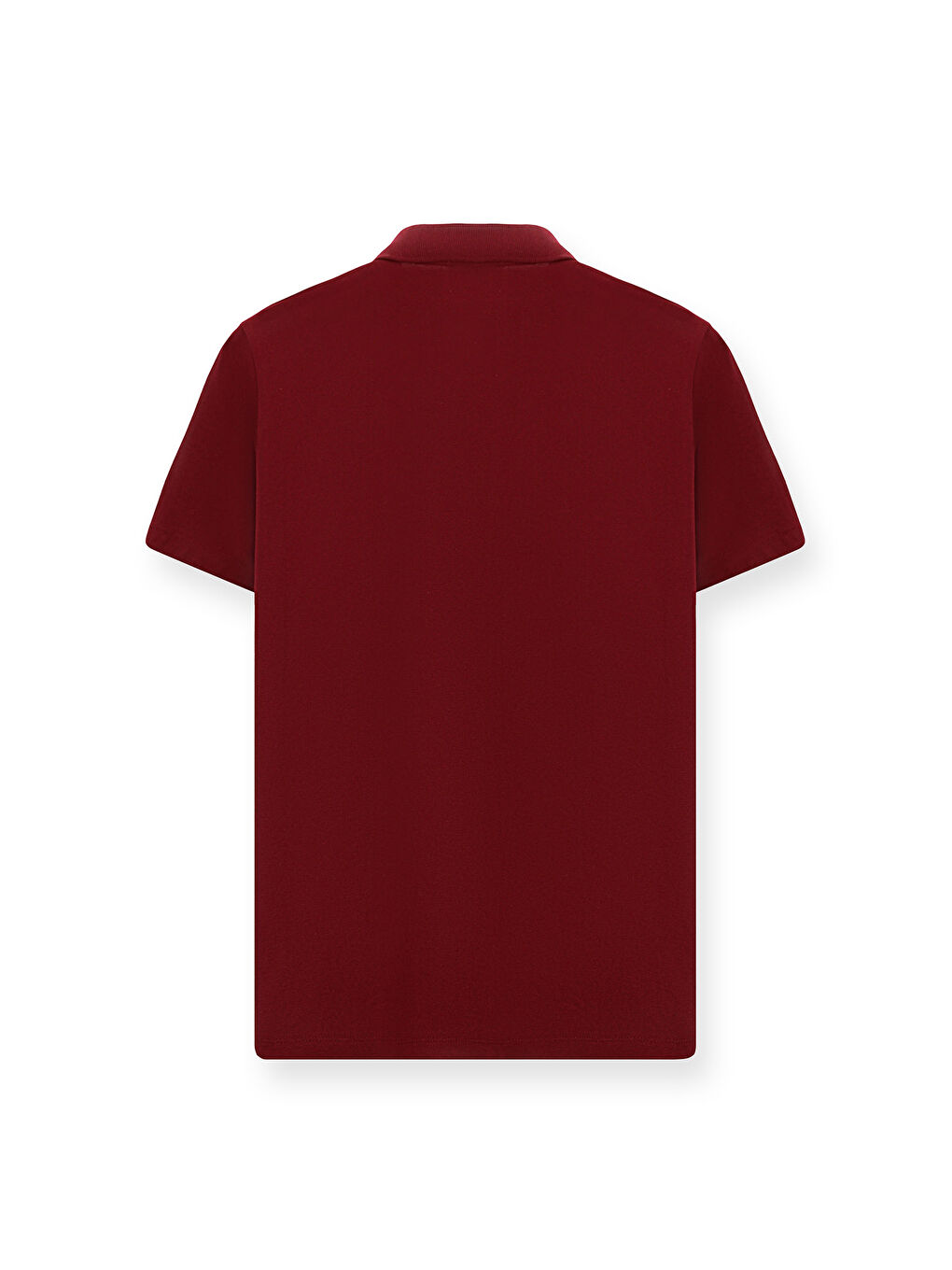 Bordo Regular Fit Pamuklu Nakışlı Cepli Polo Yaka Büyük Beden Tişört-1
