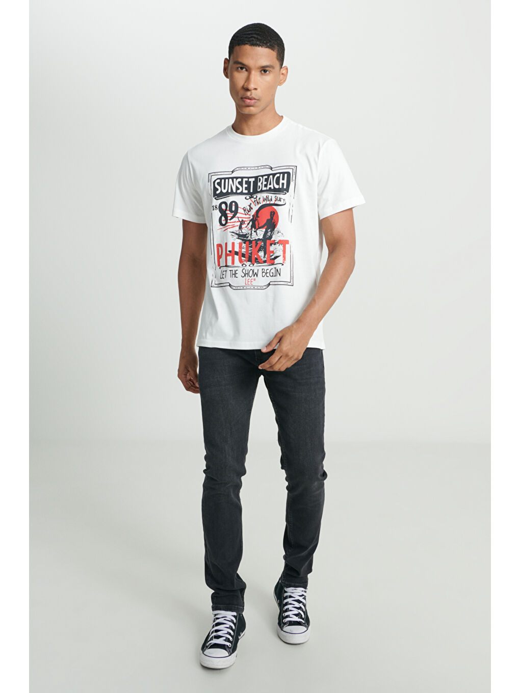 Beyaz Regular Fit Normal Kesim %100 Pamuk Bisiklet Yaka Tişört-3