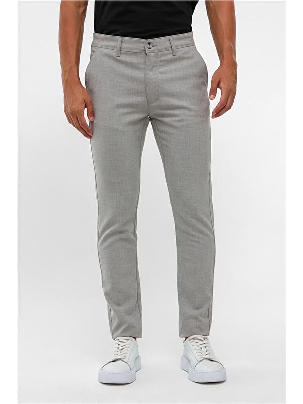 Gri Slim Desenli Pantolon