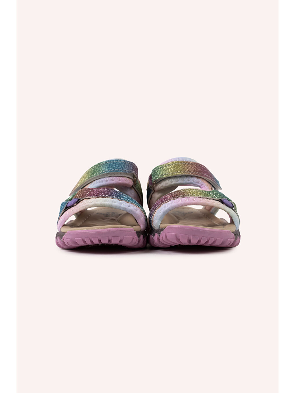 Kız Bebek Cırt Cırt Detaylı Pembe Sandalet-2