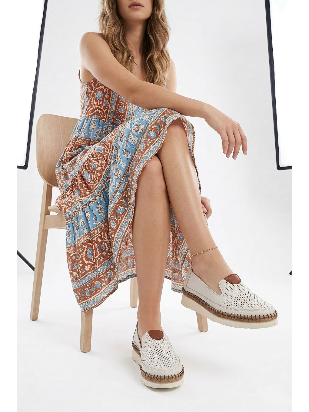 Bej Kadın YENİ BEJ Hakiki Deri Comfort Ayakkabı-2