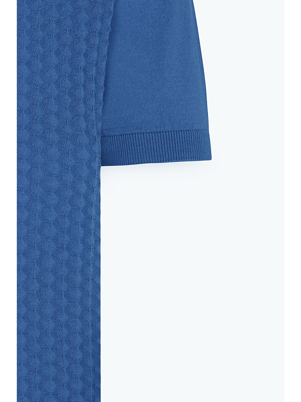 Erkek İndigo Standart Fit Normal Kesim %100 Pamuk Jakarlı Polo Yaka Triko Tişört-7