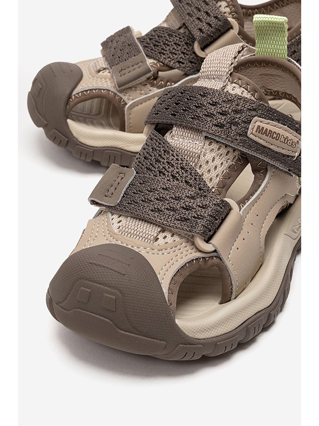 Unisex Çocuk Bej Haki Günlük Sandalet-1