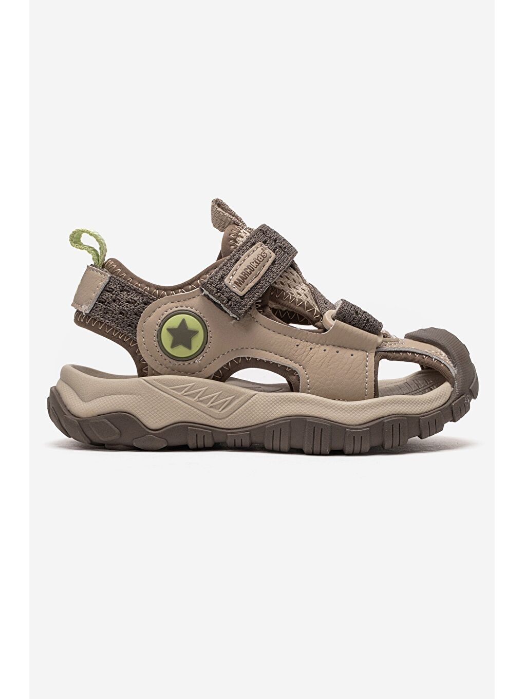 Unisex Çocuk Bej Haki Günlük Sandalet-3