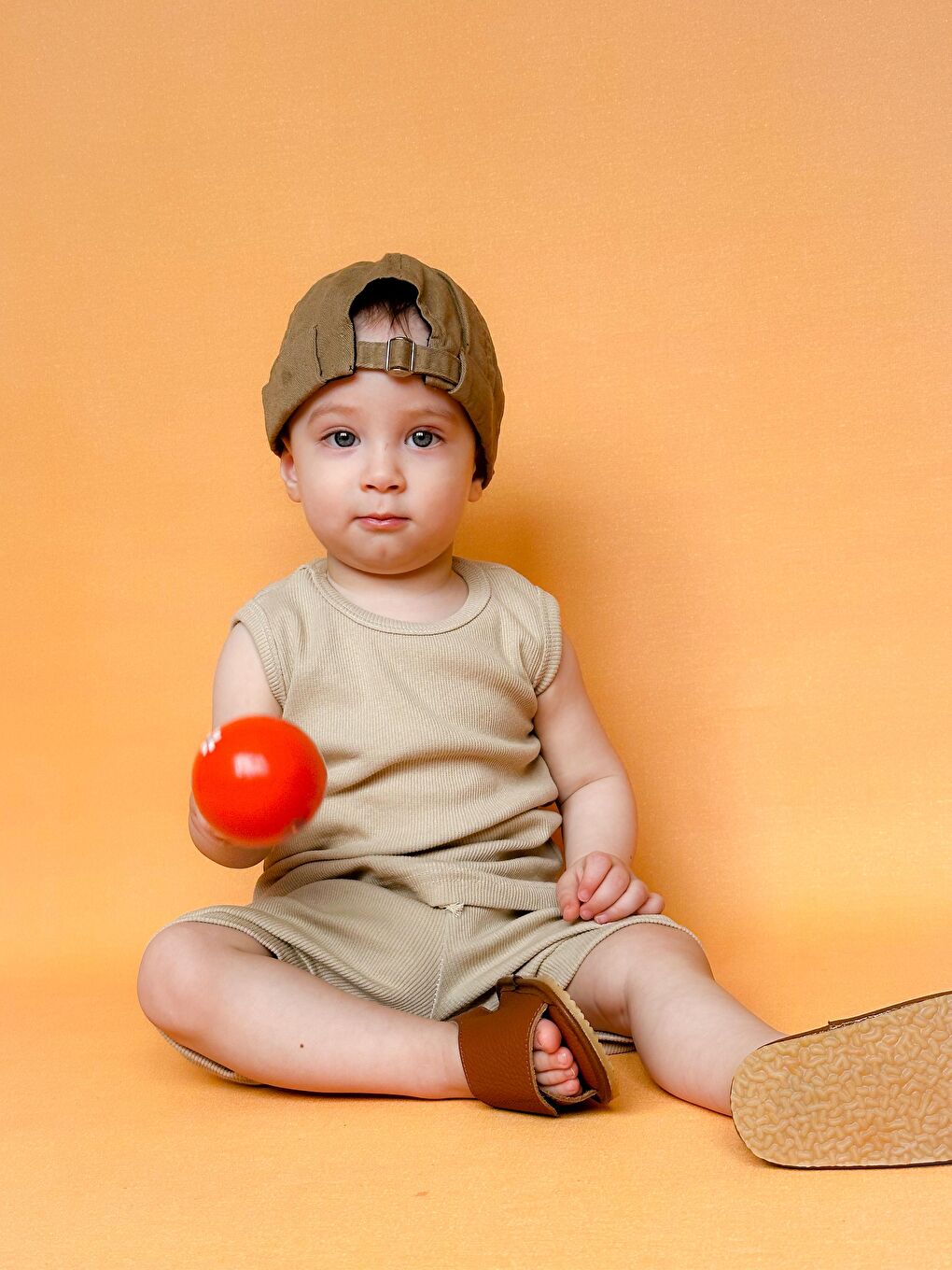 Bej Sıfır Kol Şortlu Takım-2