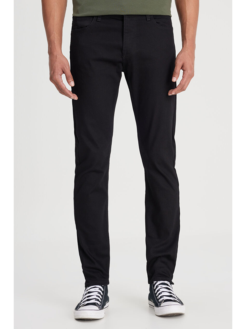 Siyah Malone Skinny Fit Normal Bel Denim Esnek Jean Pantolon-3