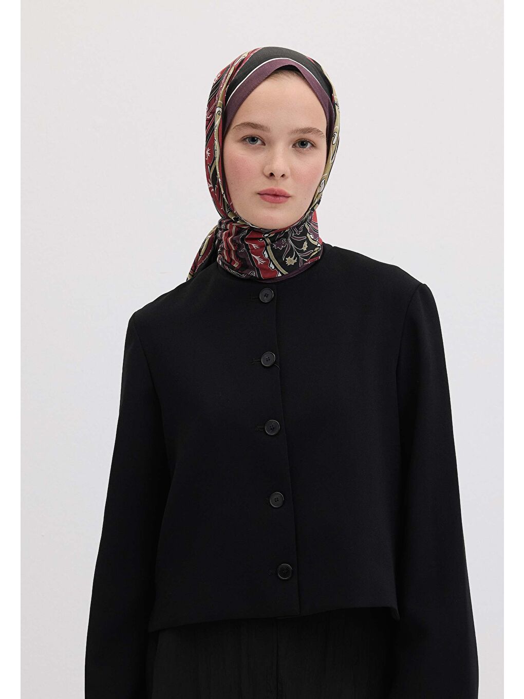 Vıntage Paısley Desen Şal Mürdüm-1