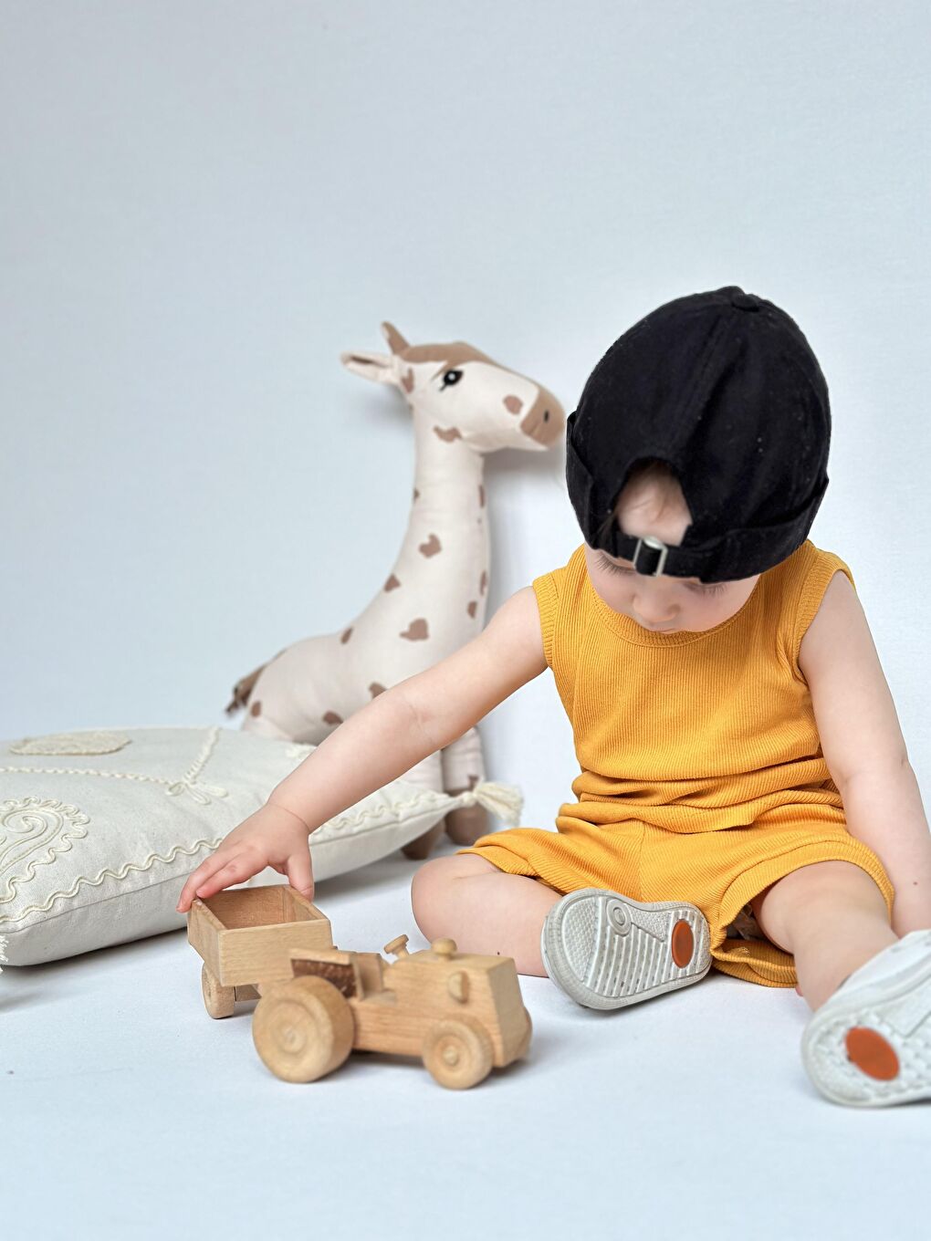 Sarı Sıfır Kol Şortlu Takım-3