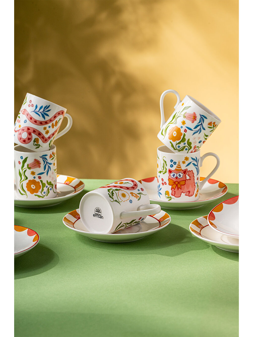 Beyaz Cheerful 6'lı Kahve Fincan Takımı 100 ml-1