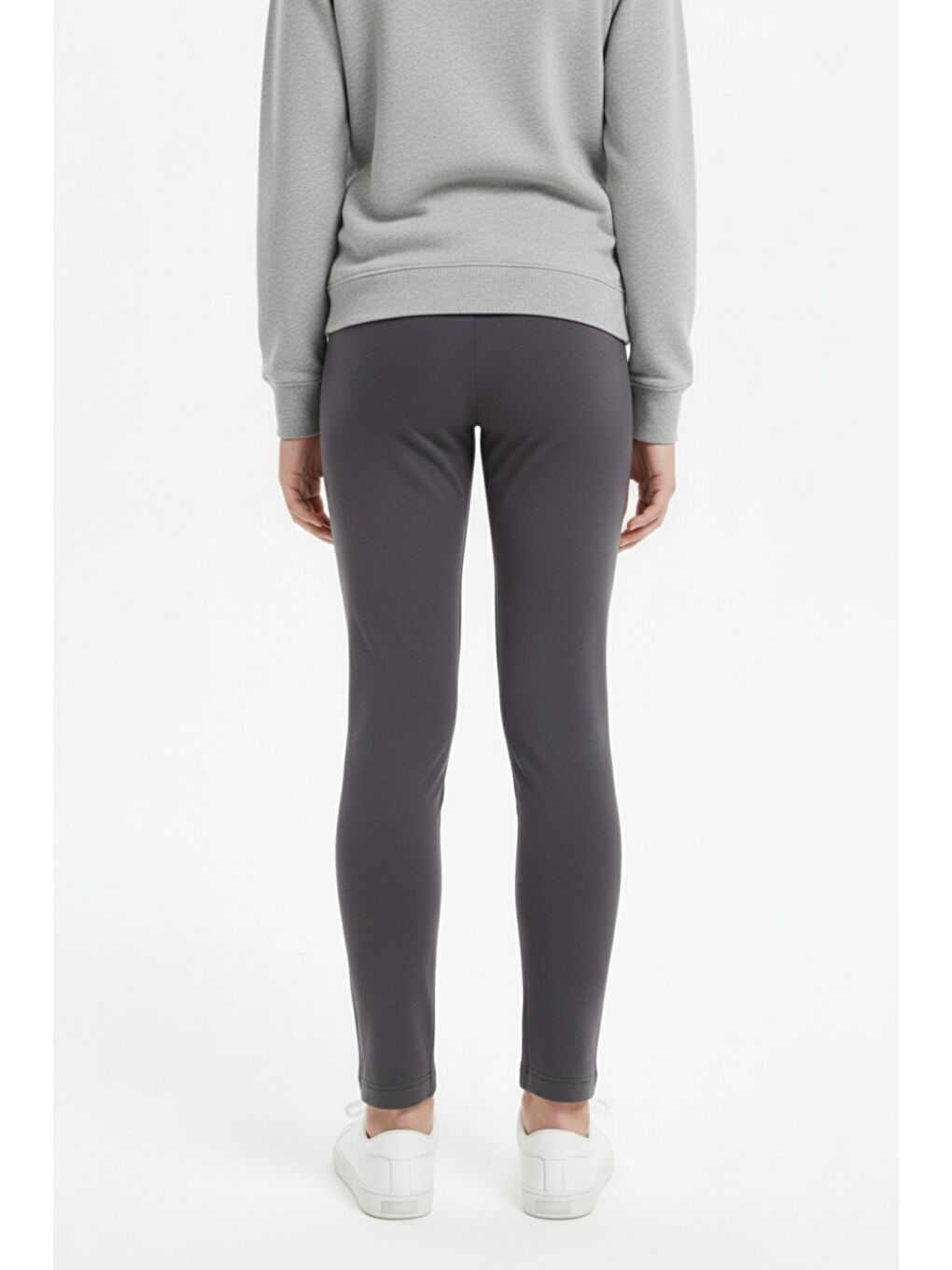 Gri Kız Çocuk Beli Lastikli Dar Parça Tayt 21141-3