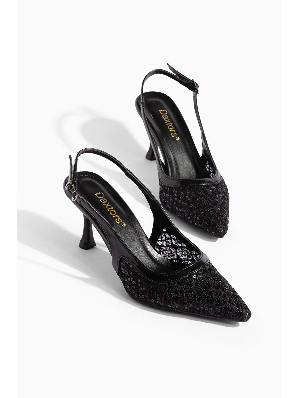 Siyah D0144 Günlük Ortopedik Kadın Klasik Topuklu Ayakkabı