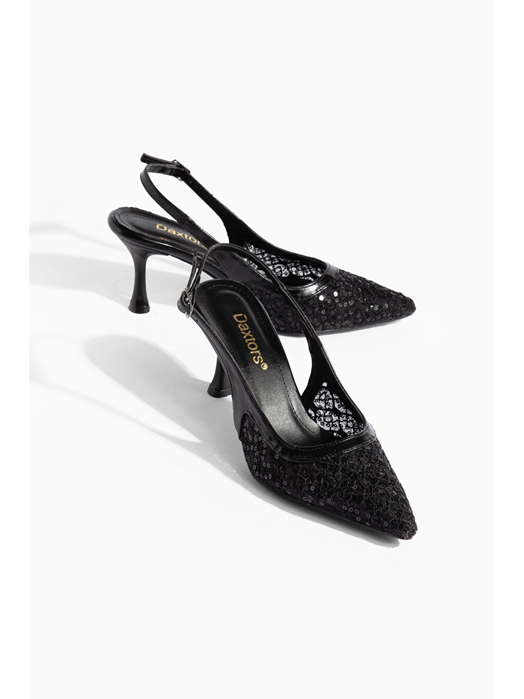 Siyah D0144 Günlük Ortopedik Kadın Klasik Topuklu Ayakkabı-1