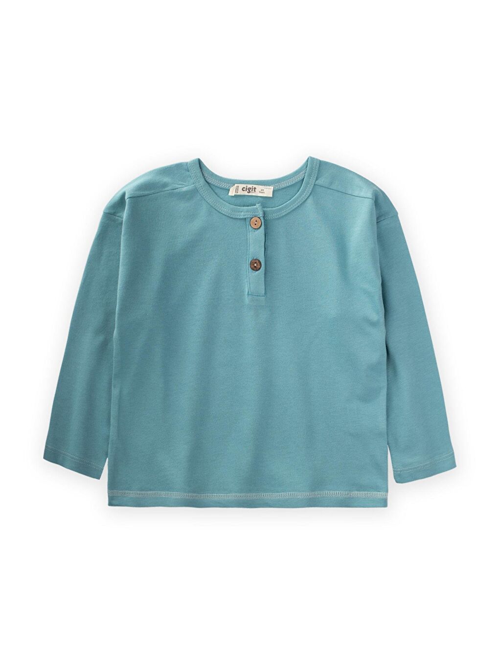 Yarım Patlı Mevsimlik T-Shırt 2-10 Yaş Turkuaz