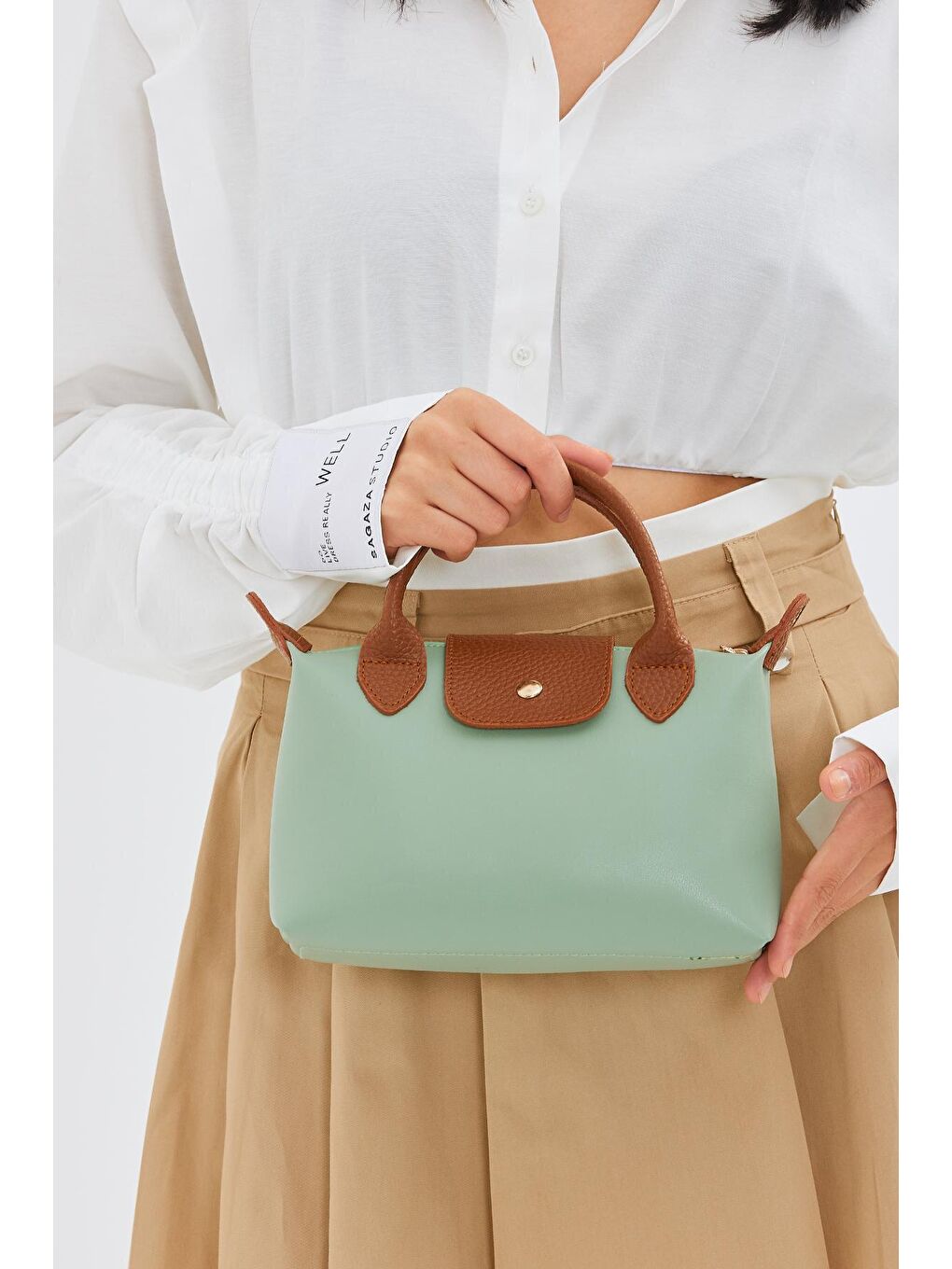 Mavi Uzun Askılı Sahra Kadın Çapraz Çanta Mint Yeşil