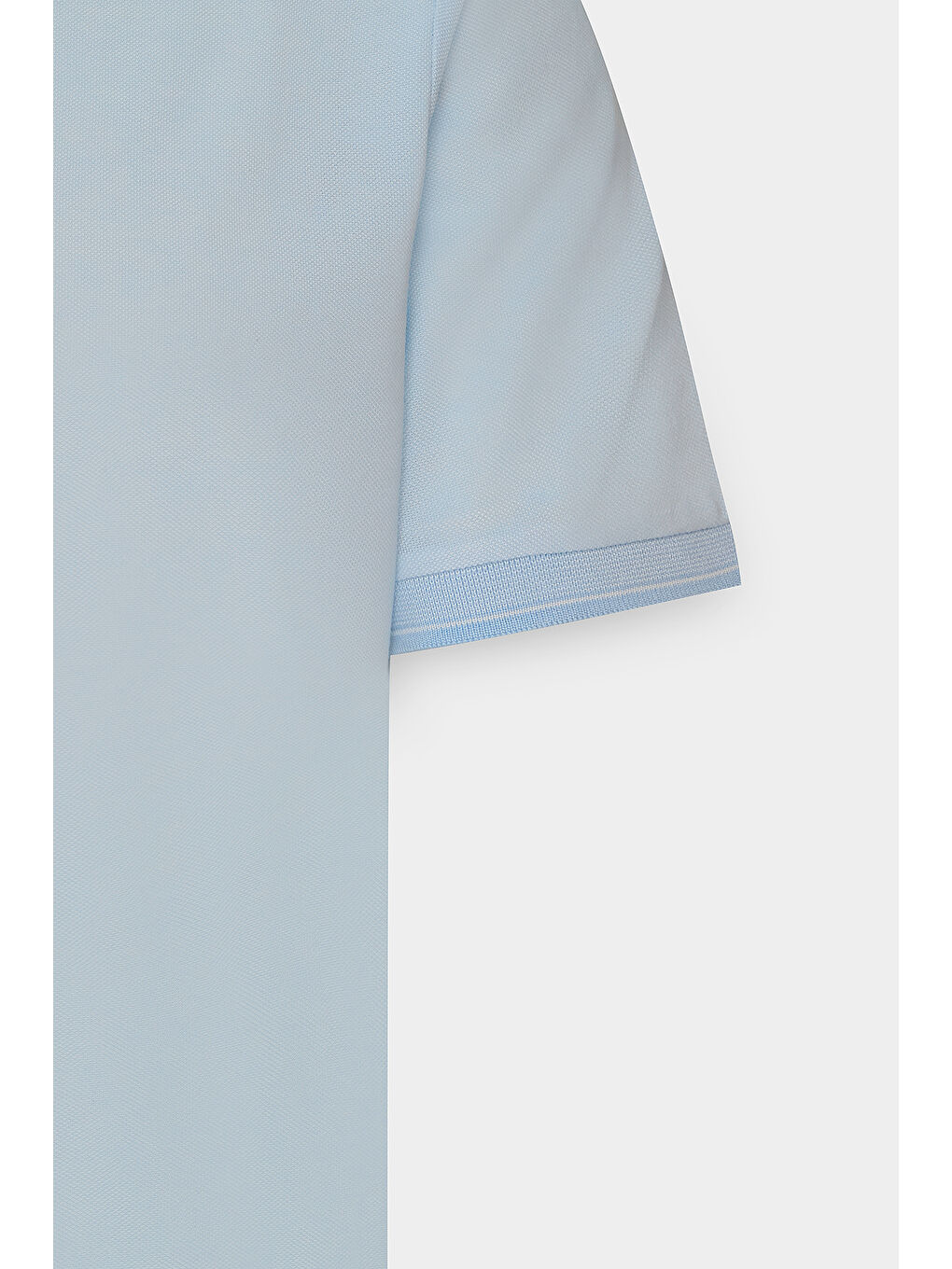 Erkek Açık Mavi Slim Fit Dar Kesim Kıvrılmaz Polo Yaka Kısa Kollu Tişört-8