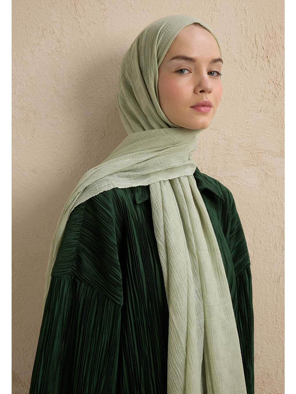 Modal Damalı Şal Pastel Yeşil