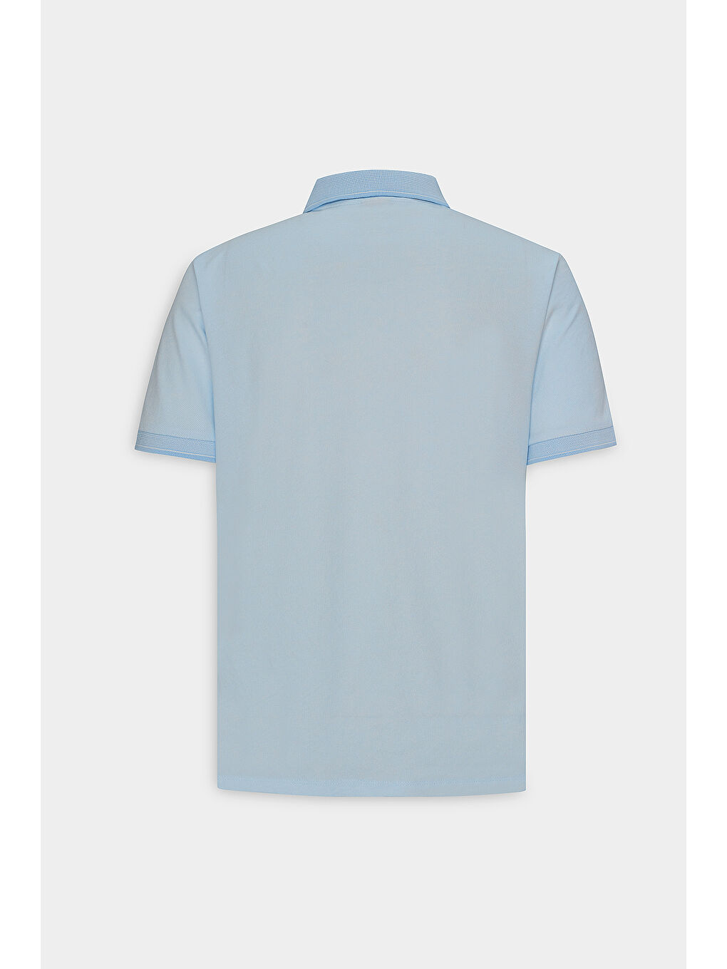 Erkek Açık Mavi Slim Fit Dar Kesim Kıvrılmaz Polo Yaka Kısa Kollu Tişört-9