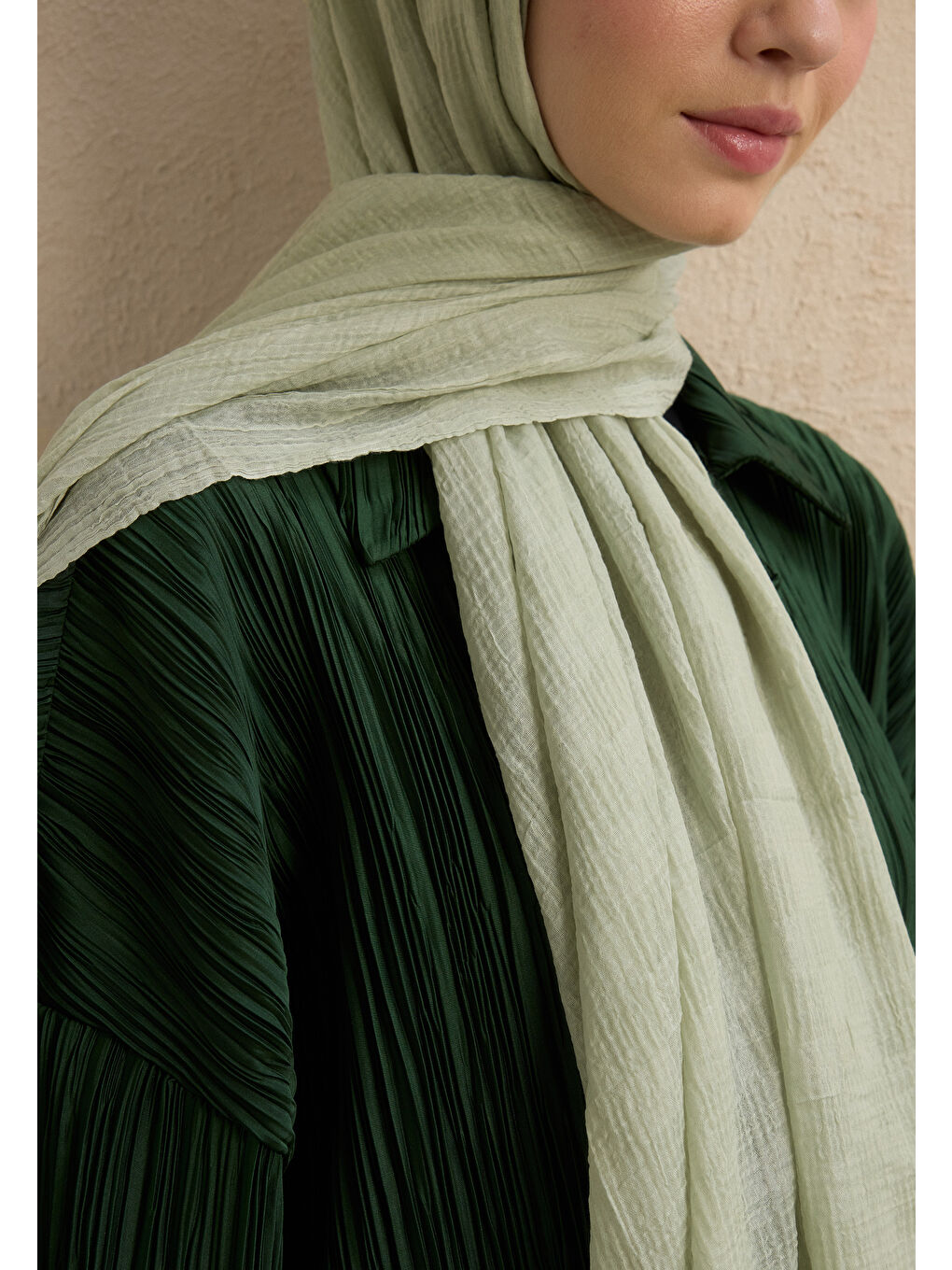 Modal Damalı Şal Pastel Yeşil-1