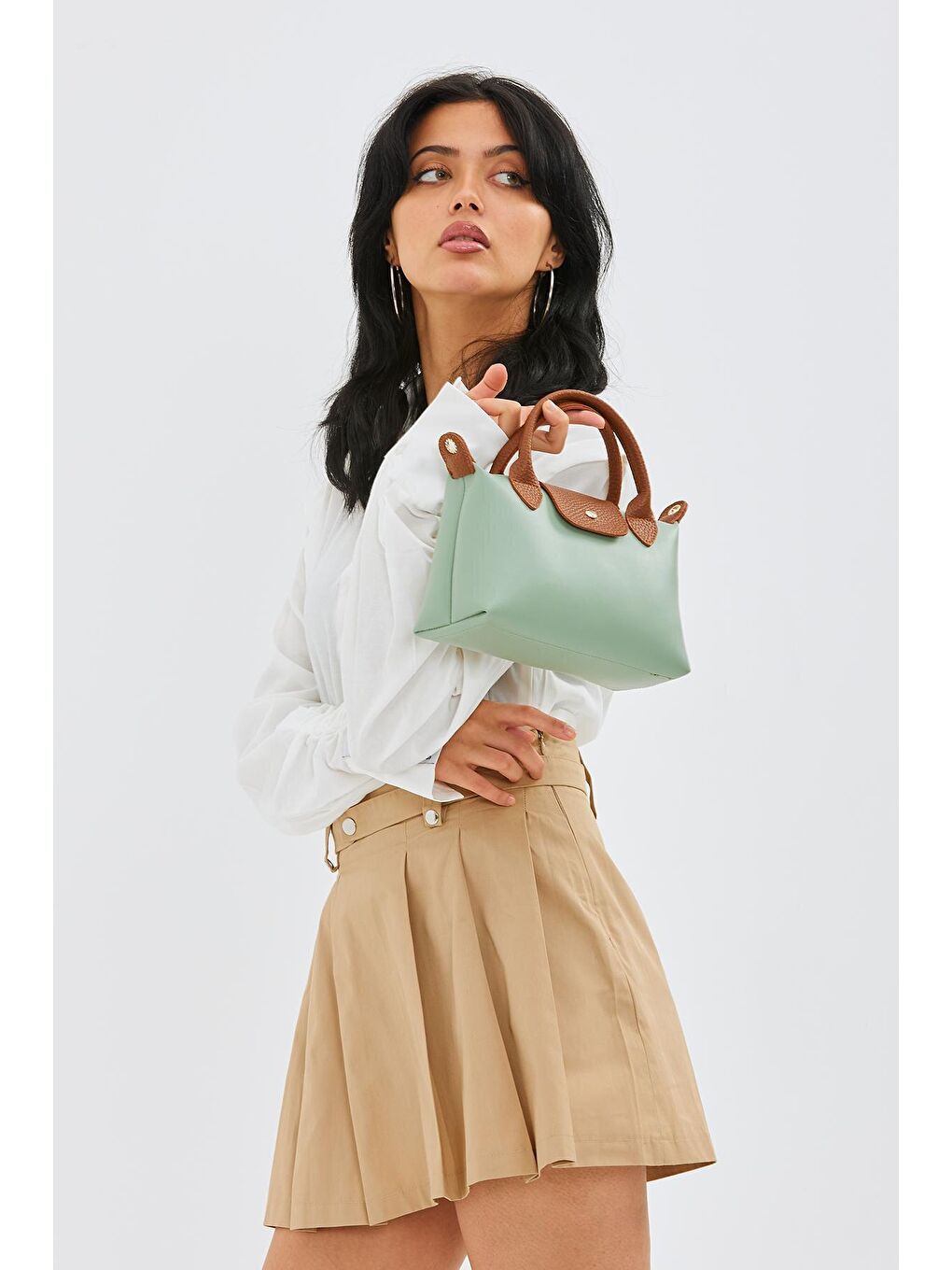 Mavi Uzun Askılı Sahra Kadın Çapraz Çanta Mint Yeşil-2