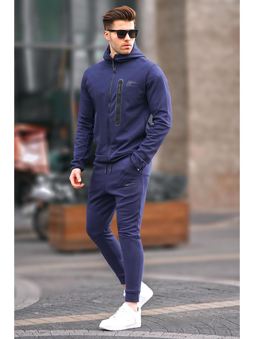 Lacivert Baskılı Regular Fit Erkek Eşofman Takımı