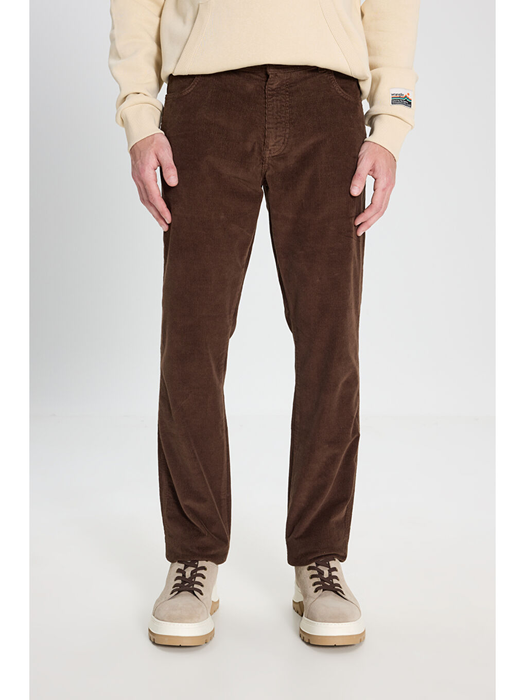 Kahverengi Texas Slim Fit Normal Bel Kadife Esnek Pantolon-2