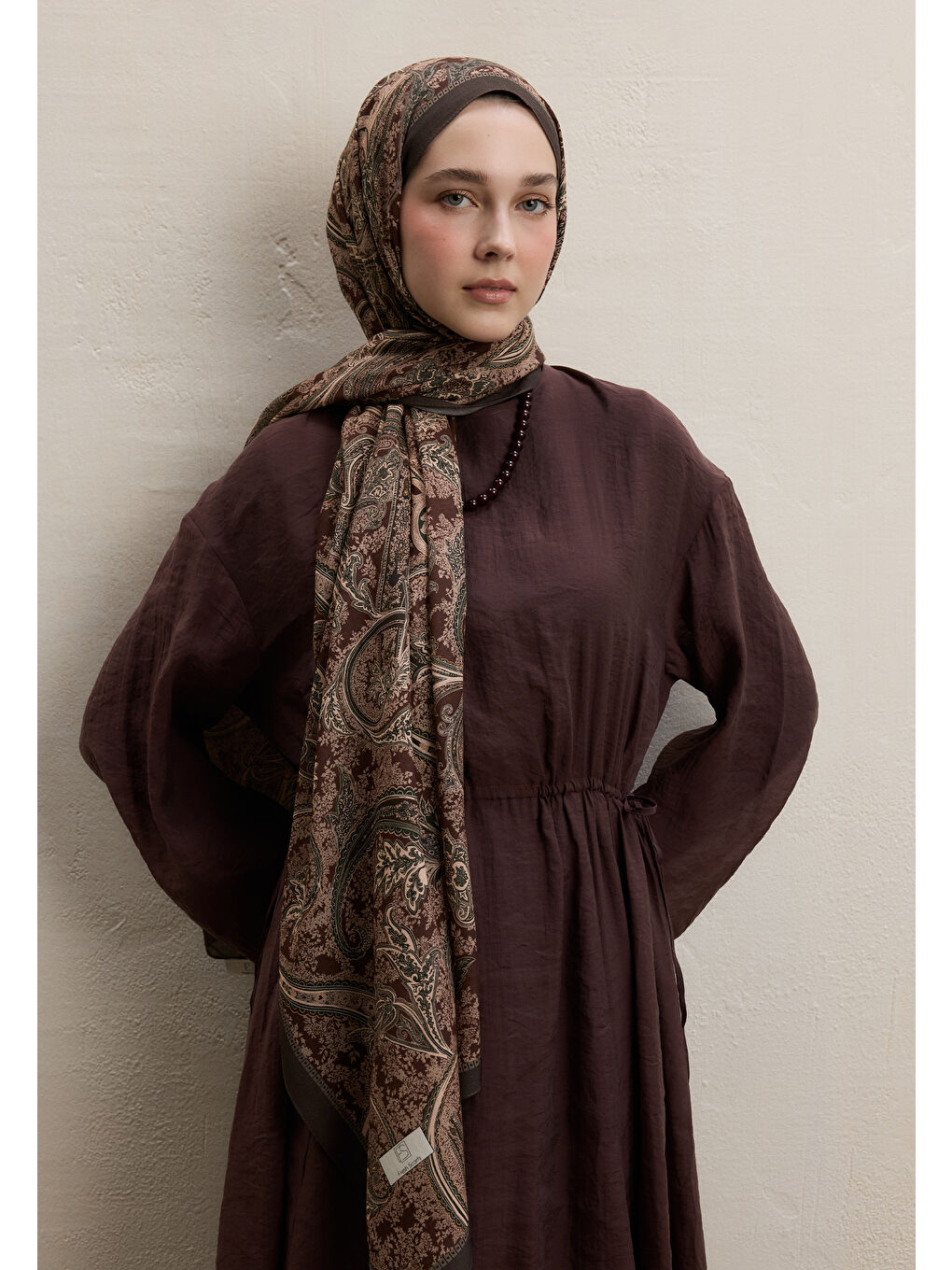 Kahverengi Dark Bohemıan Desen Şal Kahve