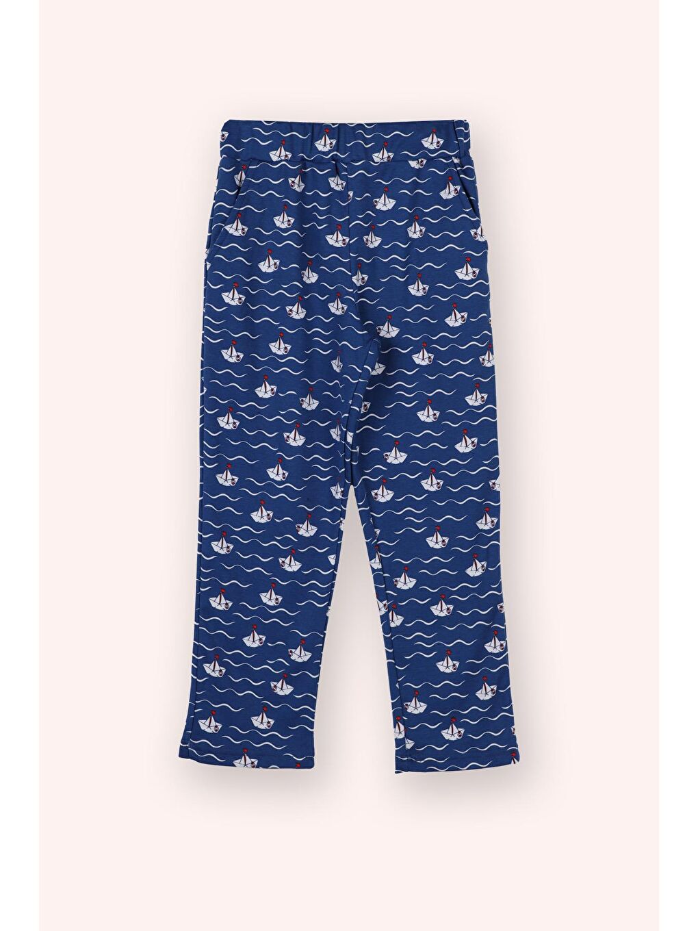 Erkek Çocuk Kayık Desenli Pijama Takım Lacivert-5