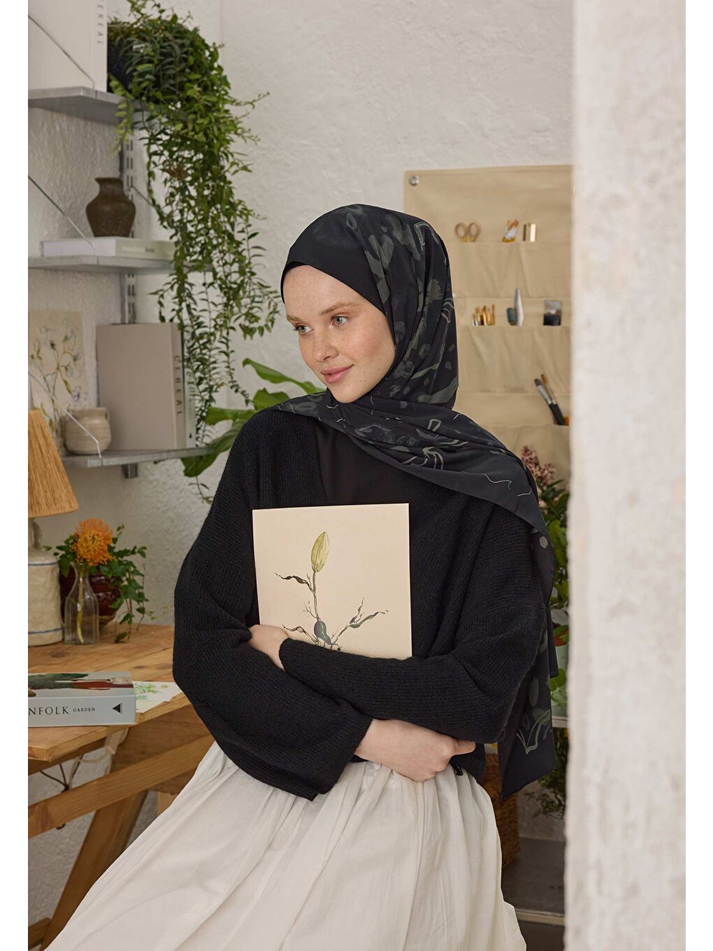 Aura Desen Şal Siyah