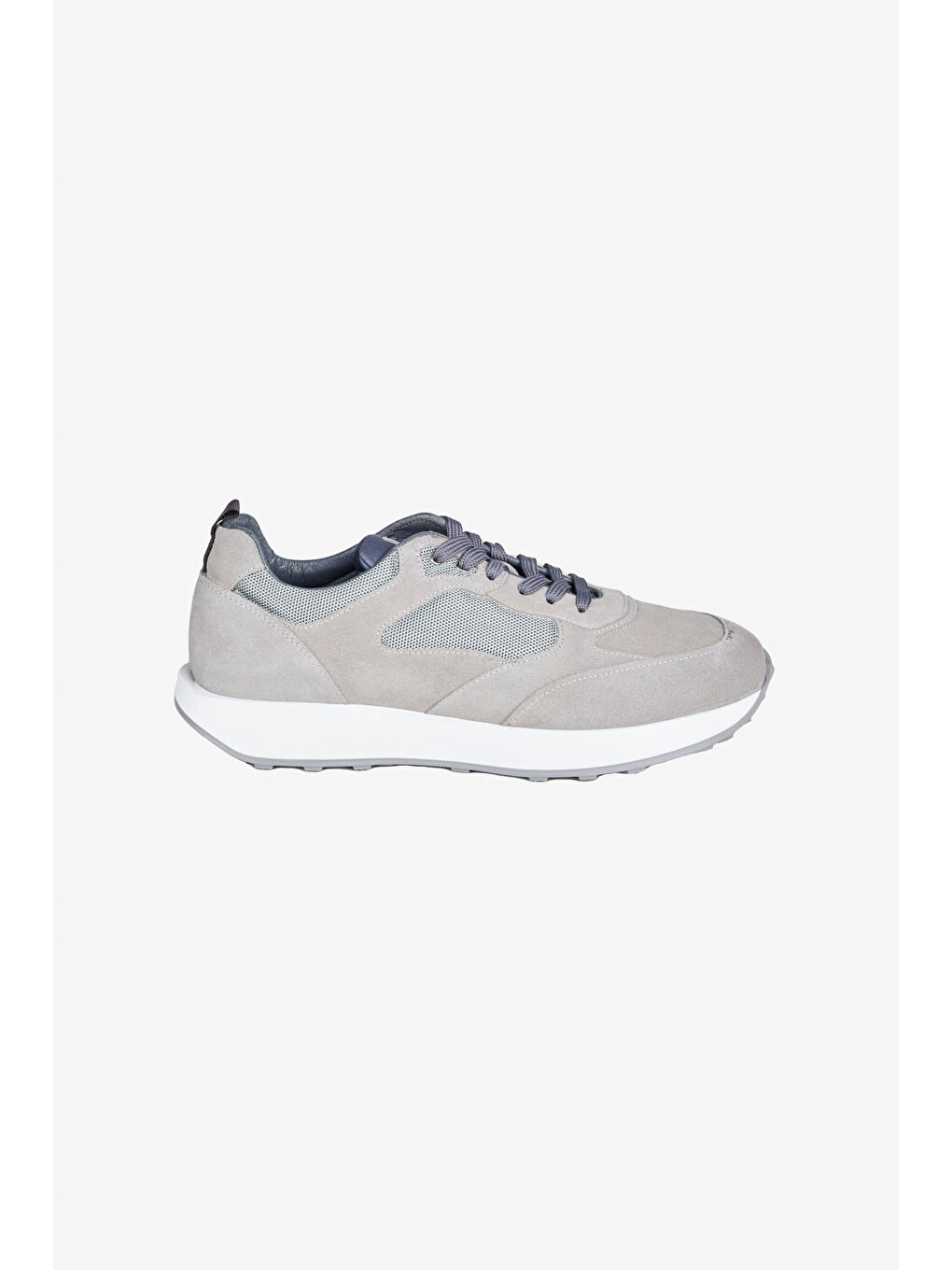 Erkek Gri %100 Deri Sneaker Spor Ayakkabı