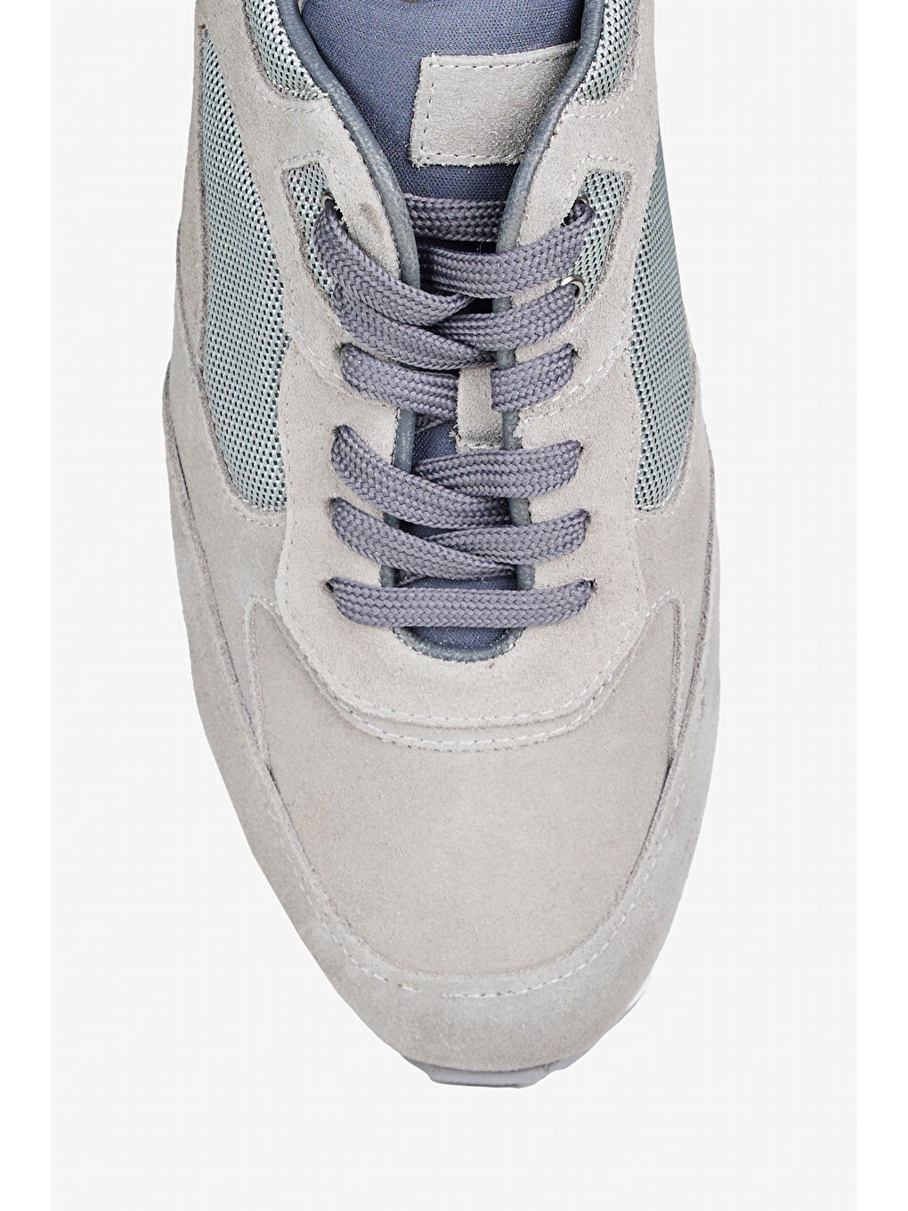 Erkek Gri %100 Deri Sneaker Spor Ayakkabı-2