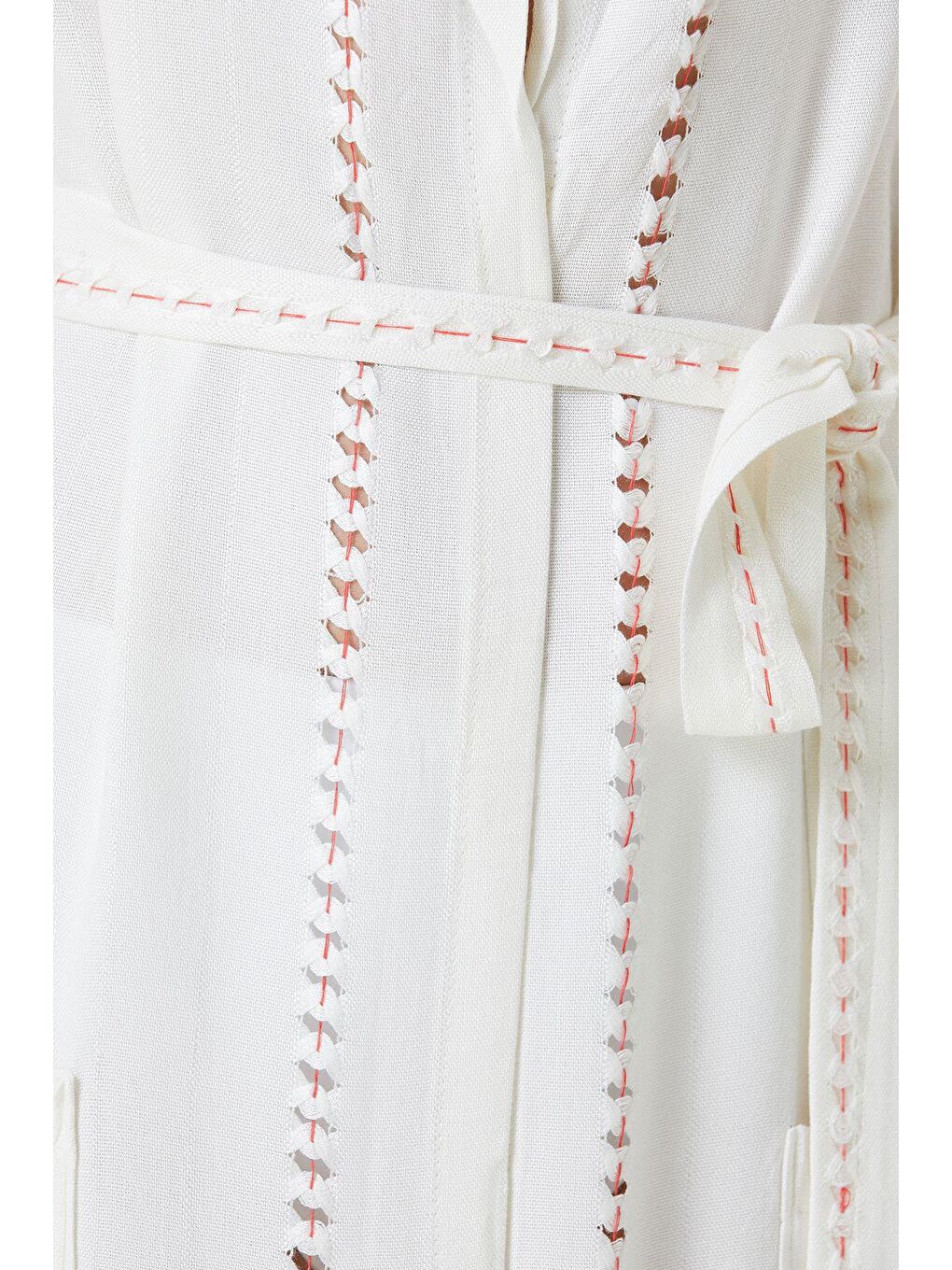 Serene Plaj Elbisesi - Mercan Örgü Ajur-7