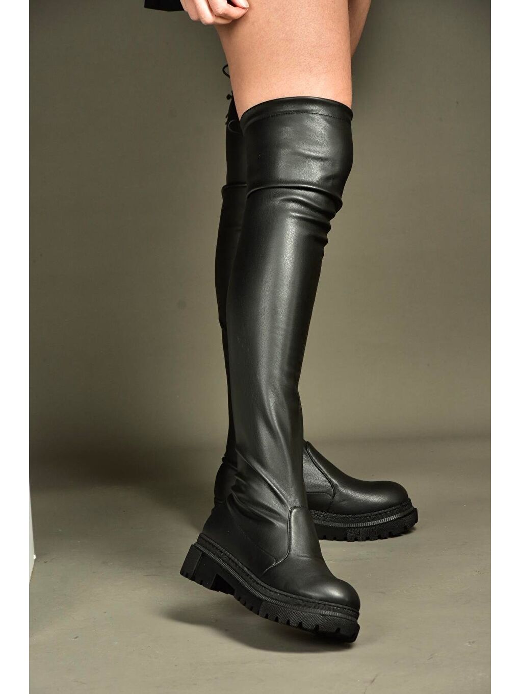 Siyah Kadın Diz Üstü Çizme V726425309