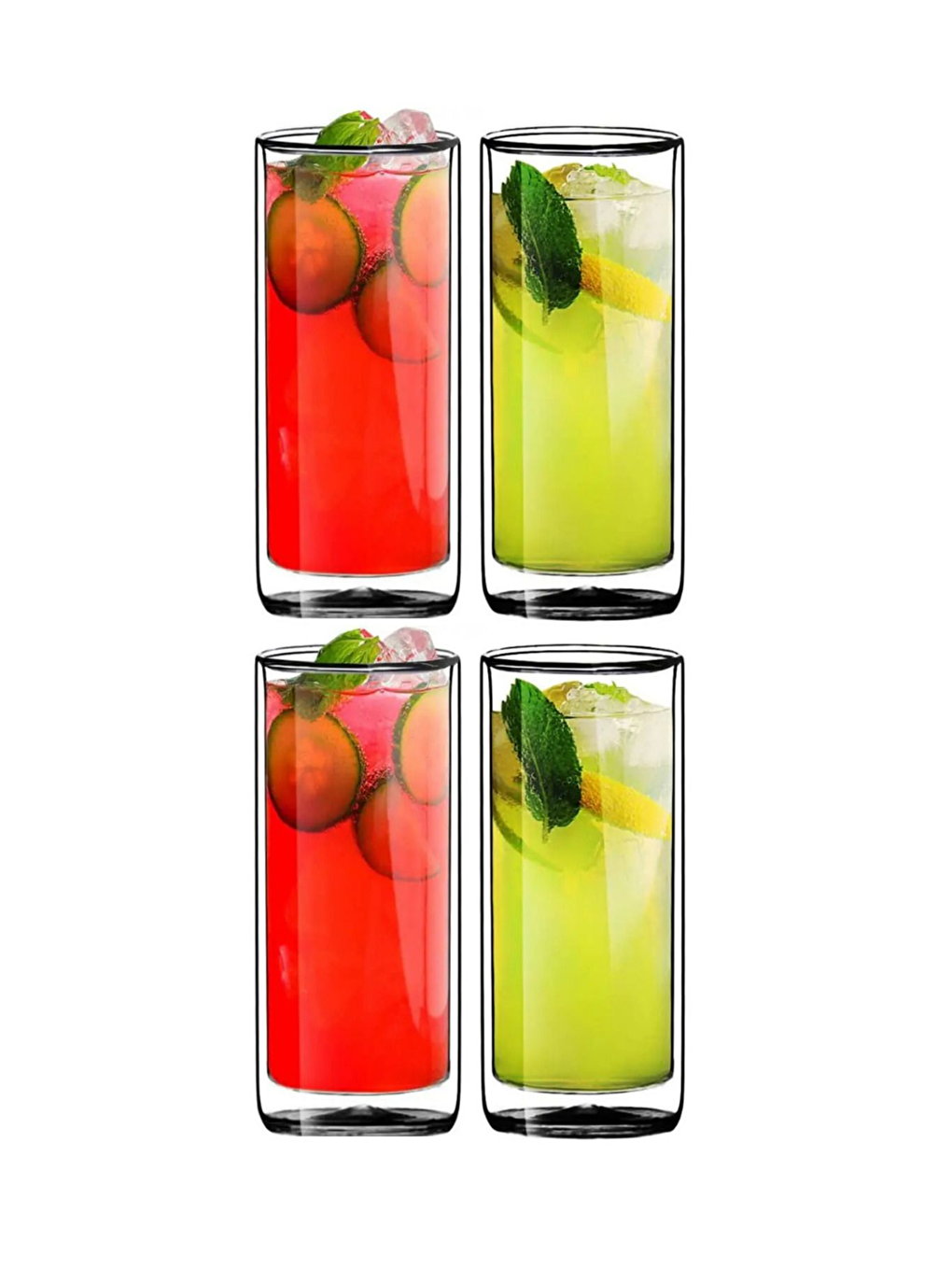 Renksiz Uzun Cam Bardak Seti 270 ml 3 Adet 2325-4