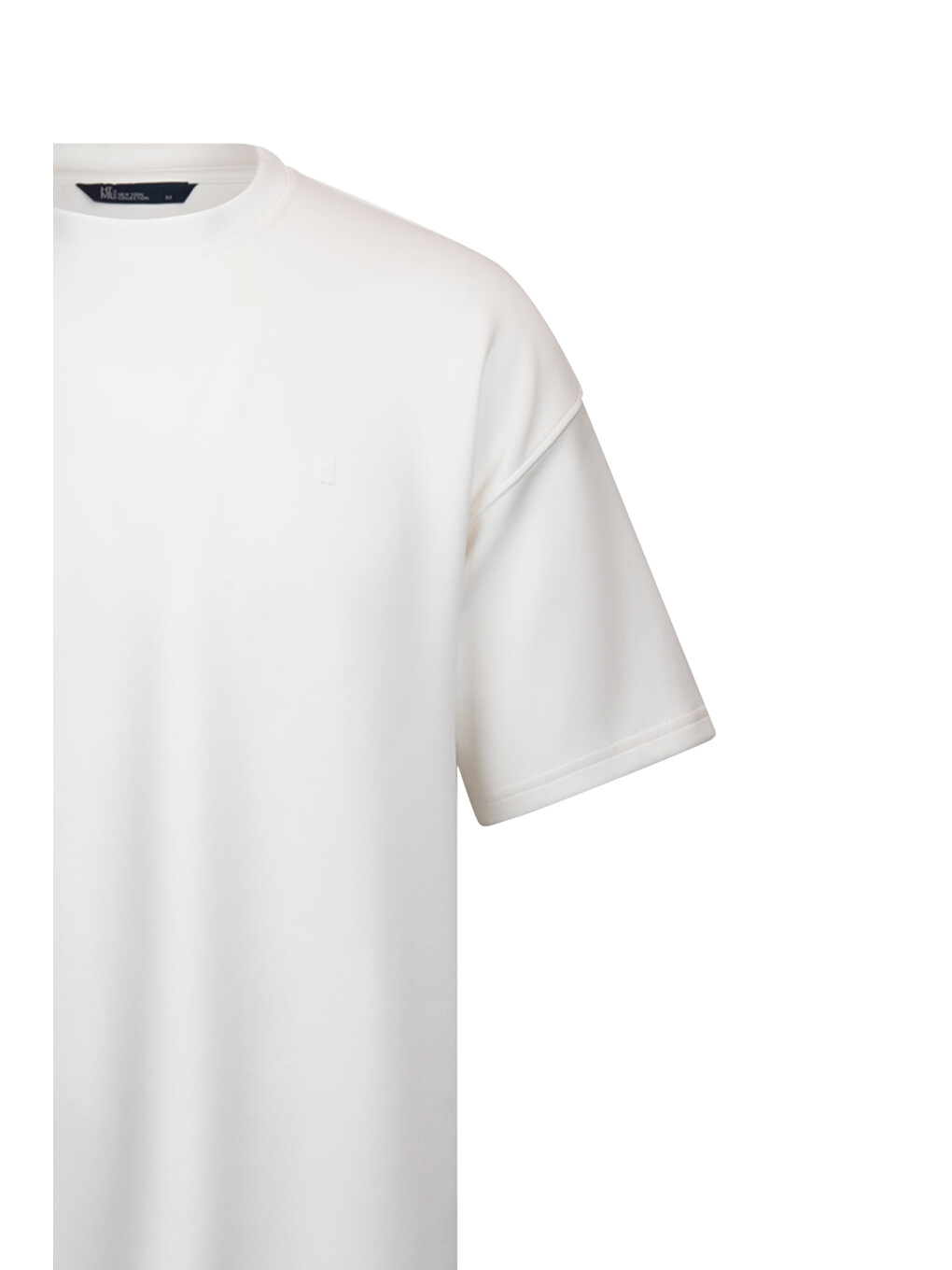 Beyaz Regular Fit Bisiklet Yaka Oversize Tişört-2