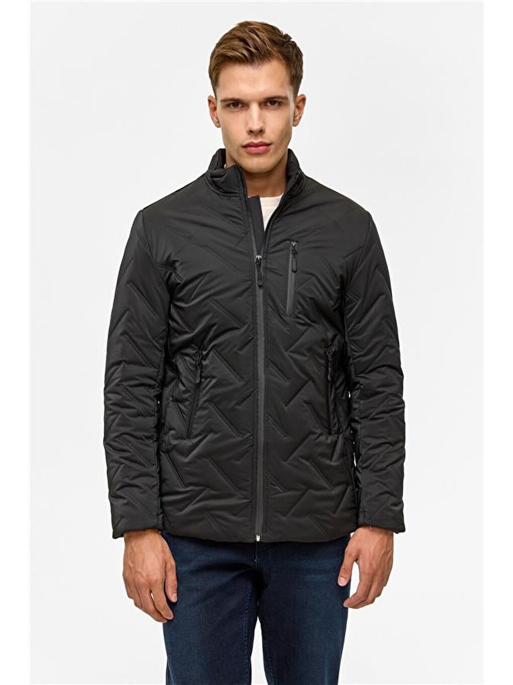 Siyah Slim Kapitone Mont