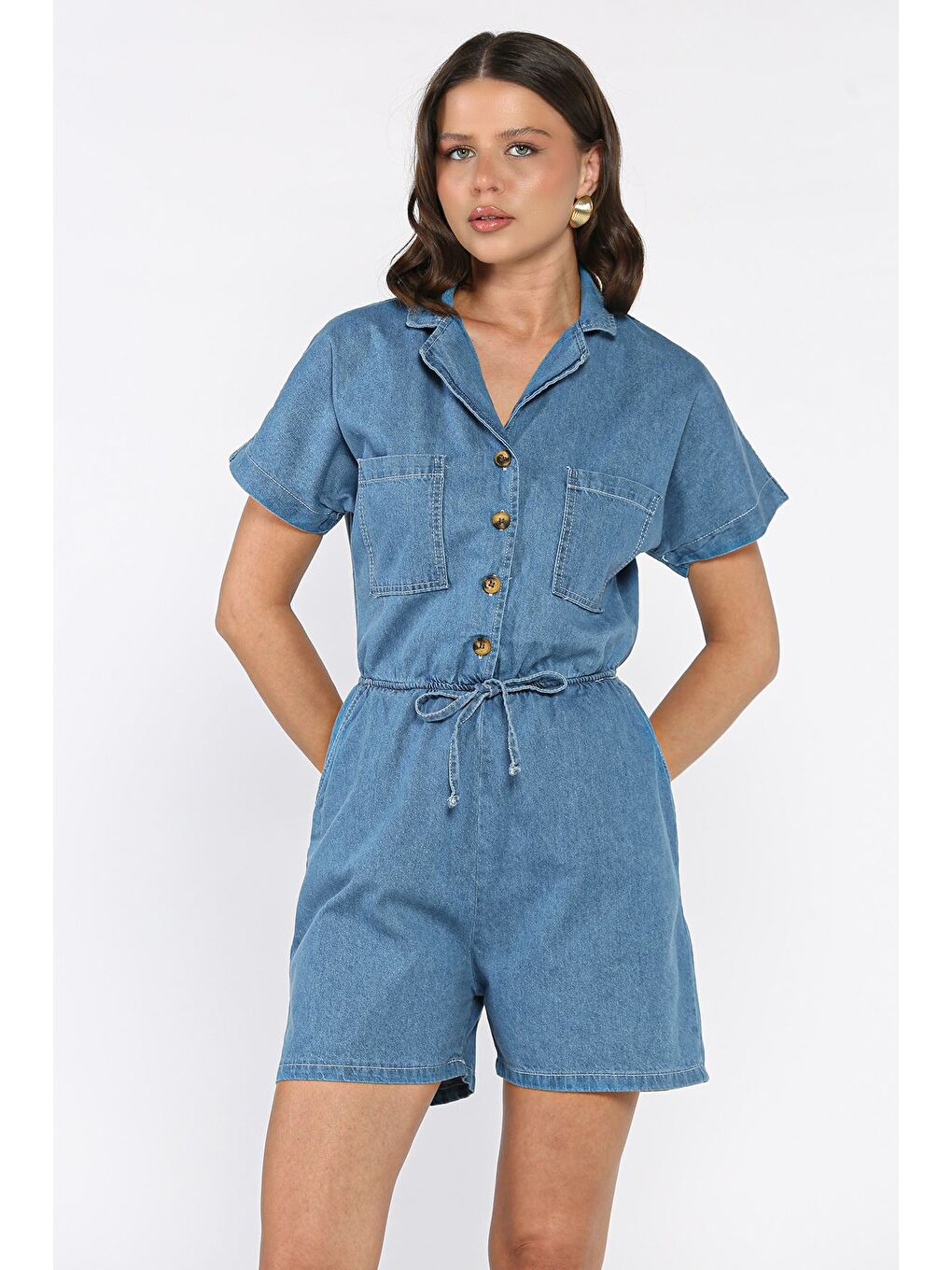 Mavi Bel Lastikli Cepli Jean Jean Tulum-1