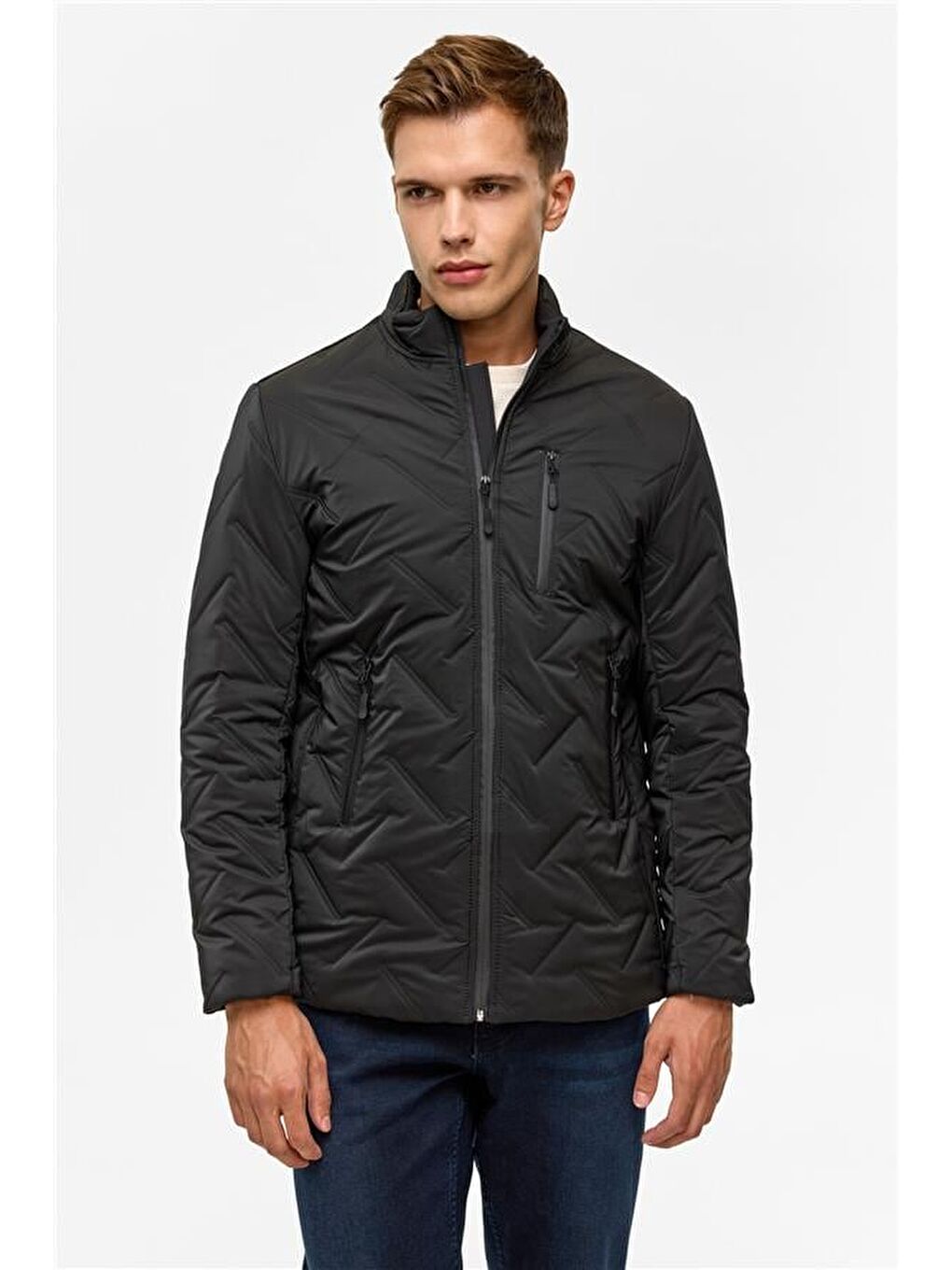 Siyah Slim Kapitone Mont-1