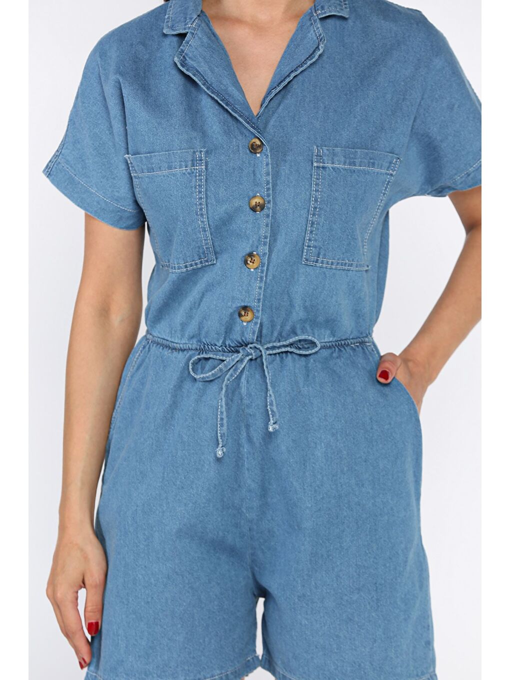 Mavi Bel Lastikli Cepli Jean Jean Tulum-3