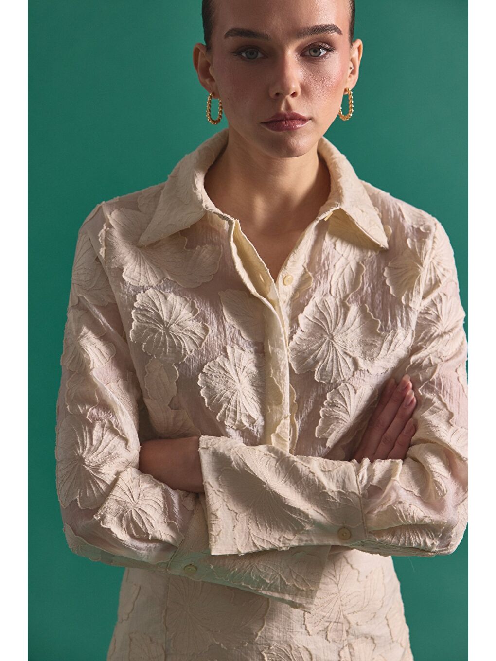 Belica Gömlek - Bej-4