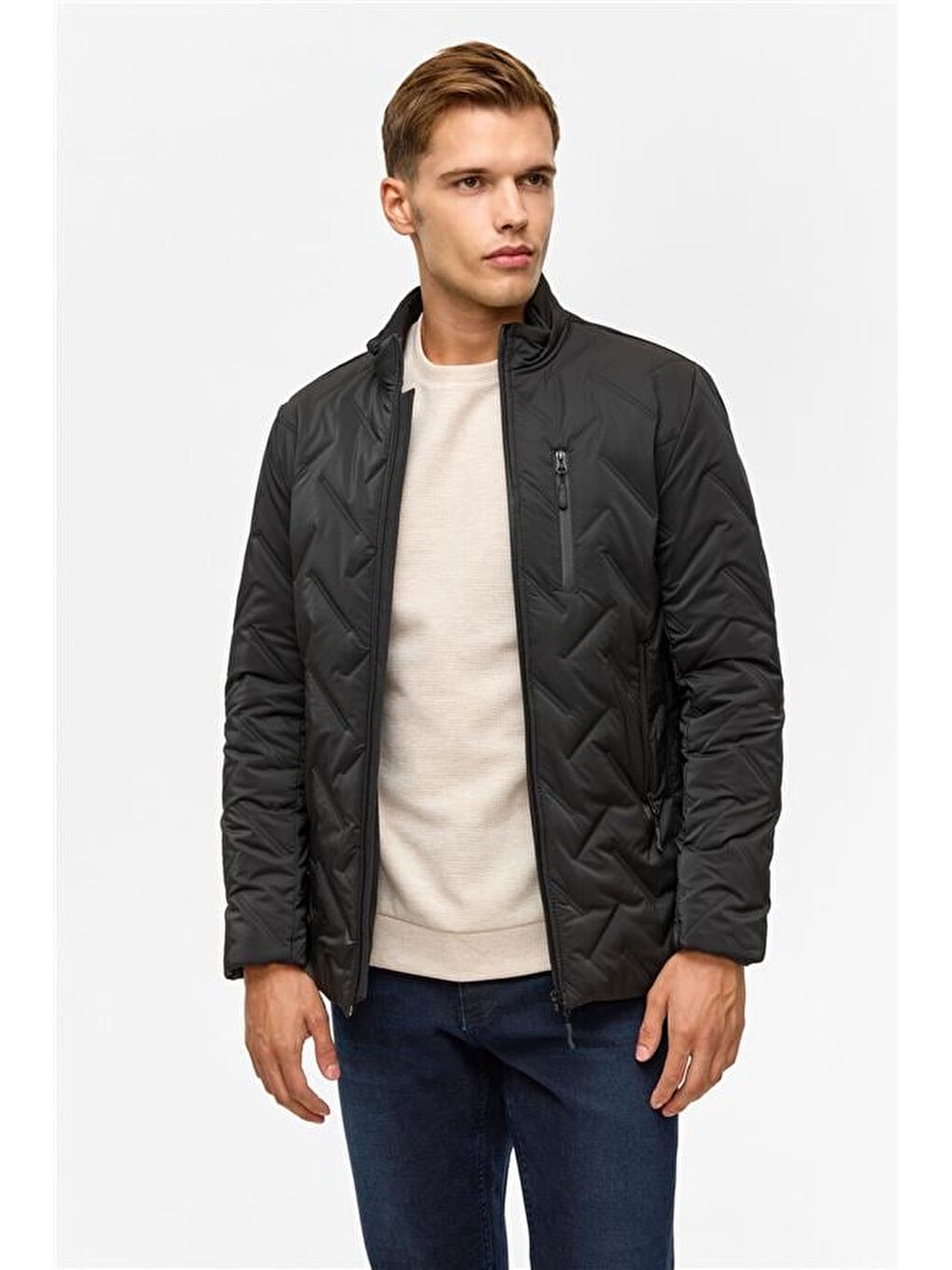 Siyah Slim Kapitone Mont-4